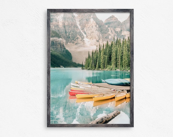Lakeside Canoe Rustic Wall Decor Cabin Print Lodge Print Modern Cabin Art Lake Canoe