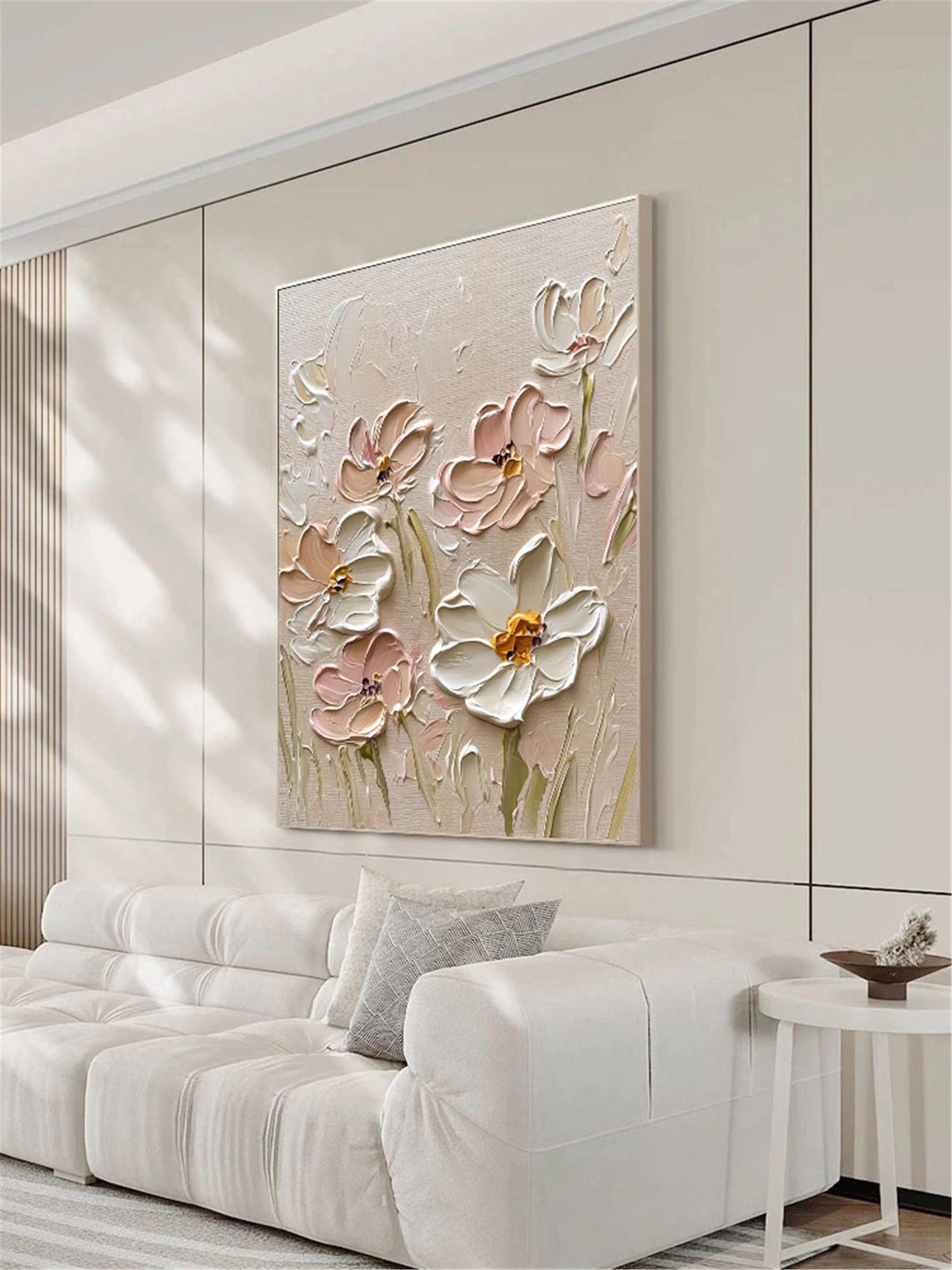 3dtextured Acrylic Painting On Abstract Painting Pink Flower Wall Art Living Room Painting Framed Wall Painting Singerpainting Gifts - Image 2