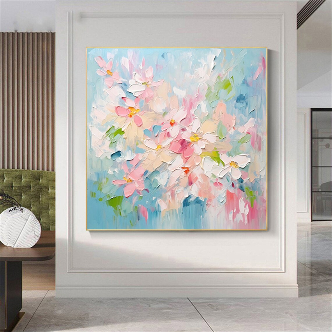 Personalized Abstract Flower Acrylic Art Print, Pink Floral - Image 3
