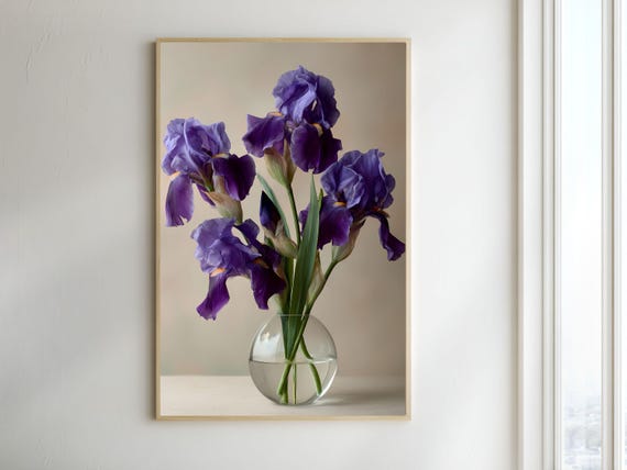 Iris Poster Floral Wall Art Printable Flower Decor Digital Download