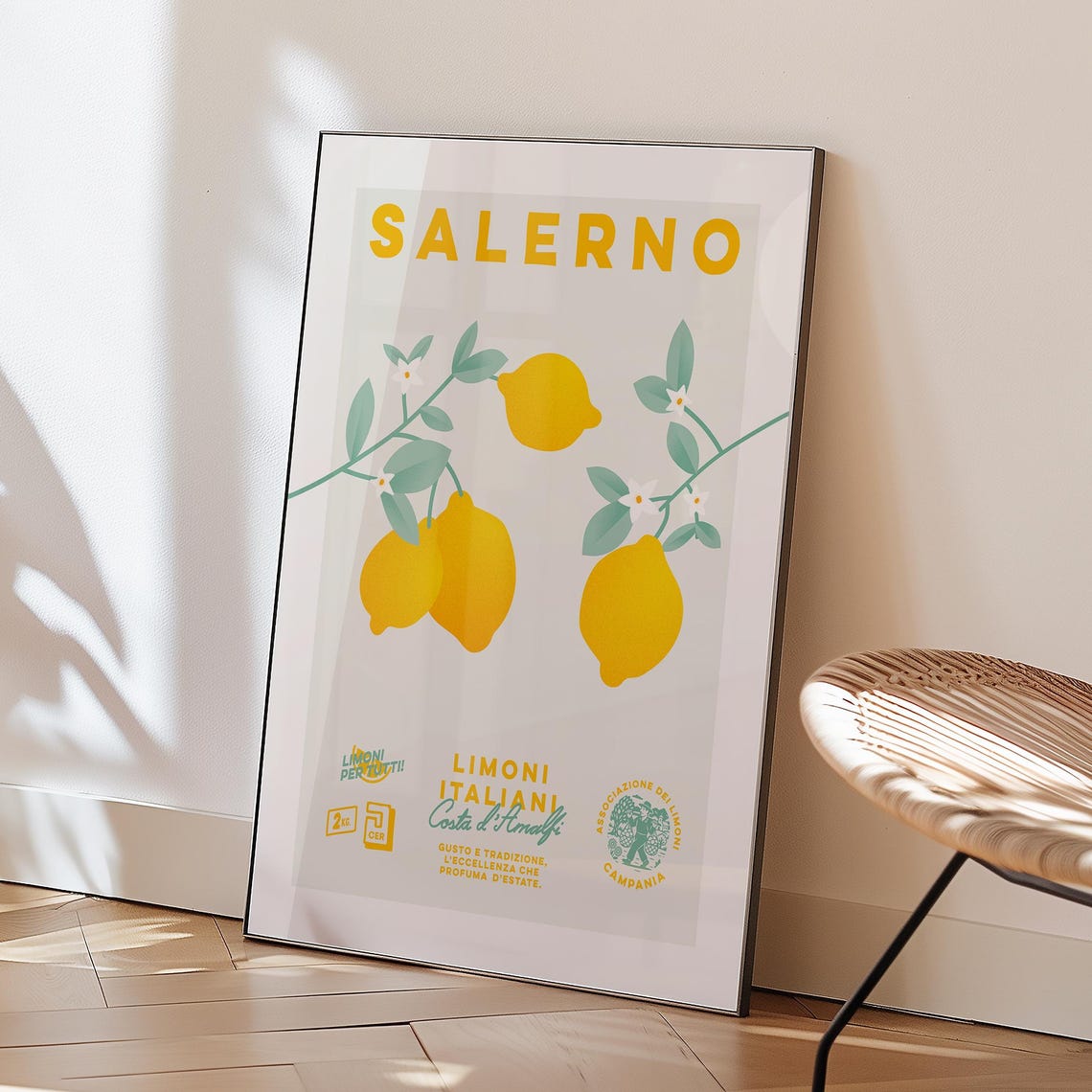 Lemons Vintage Poster, Italian Citrus Kitchen Decor