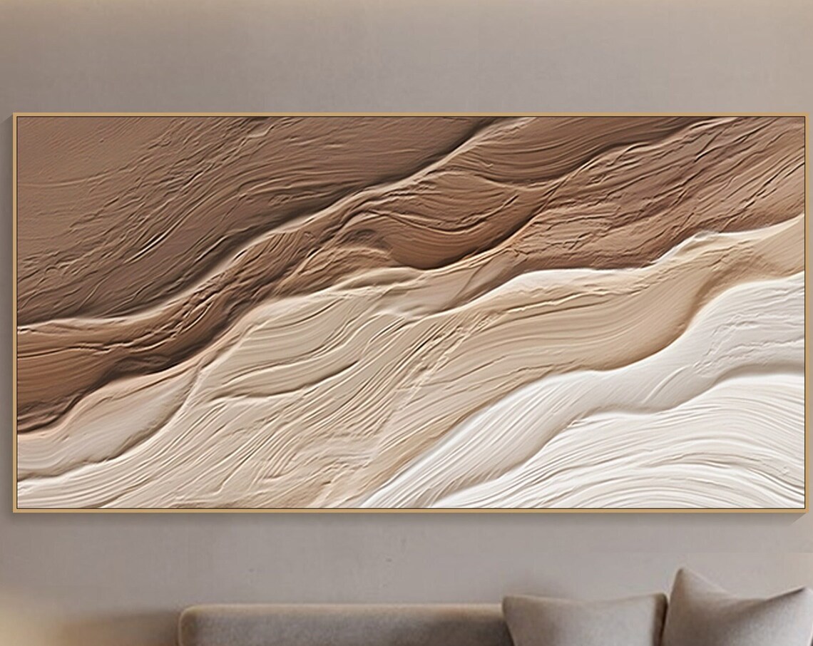 3D Minimalist Ocean Waves Art Print, Wabi Sabi