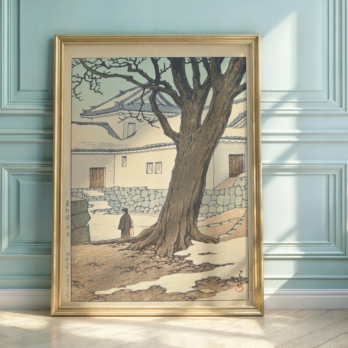 Hasui Kawase Winter Castle Snow Scene Japanese Woodblock Art Poster