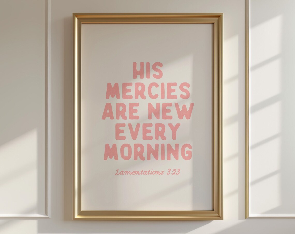 Lamentations 3 Christian Bible Verse Quote Poster