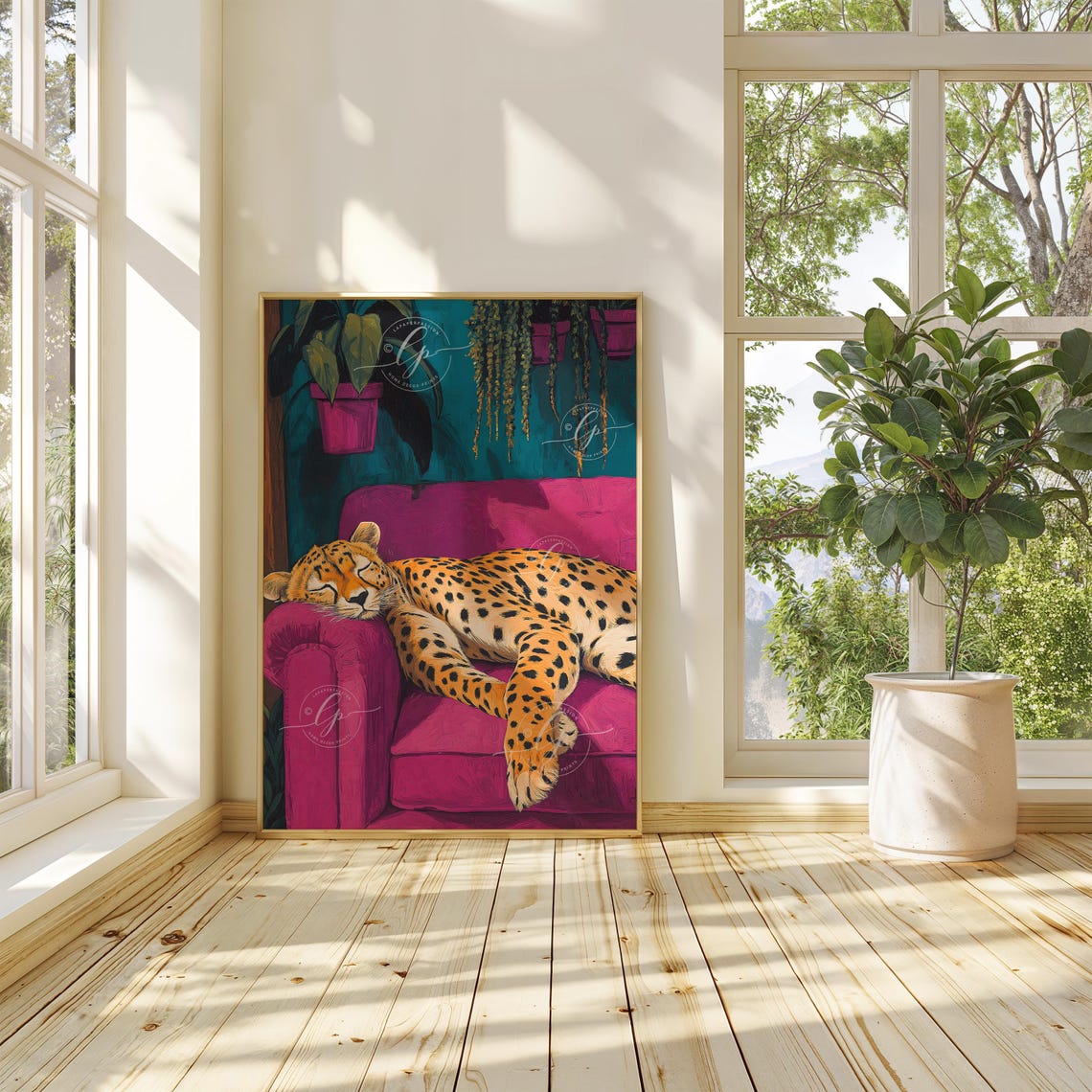 Cheetah Leopard Art Print, Eclectic Modern Decor - Image 2