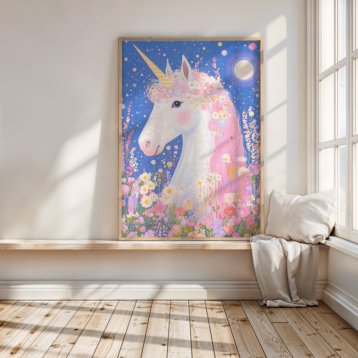 Whimsical Unicorn Art Print, Girly Nursery Decor - Image 3