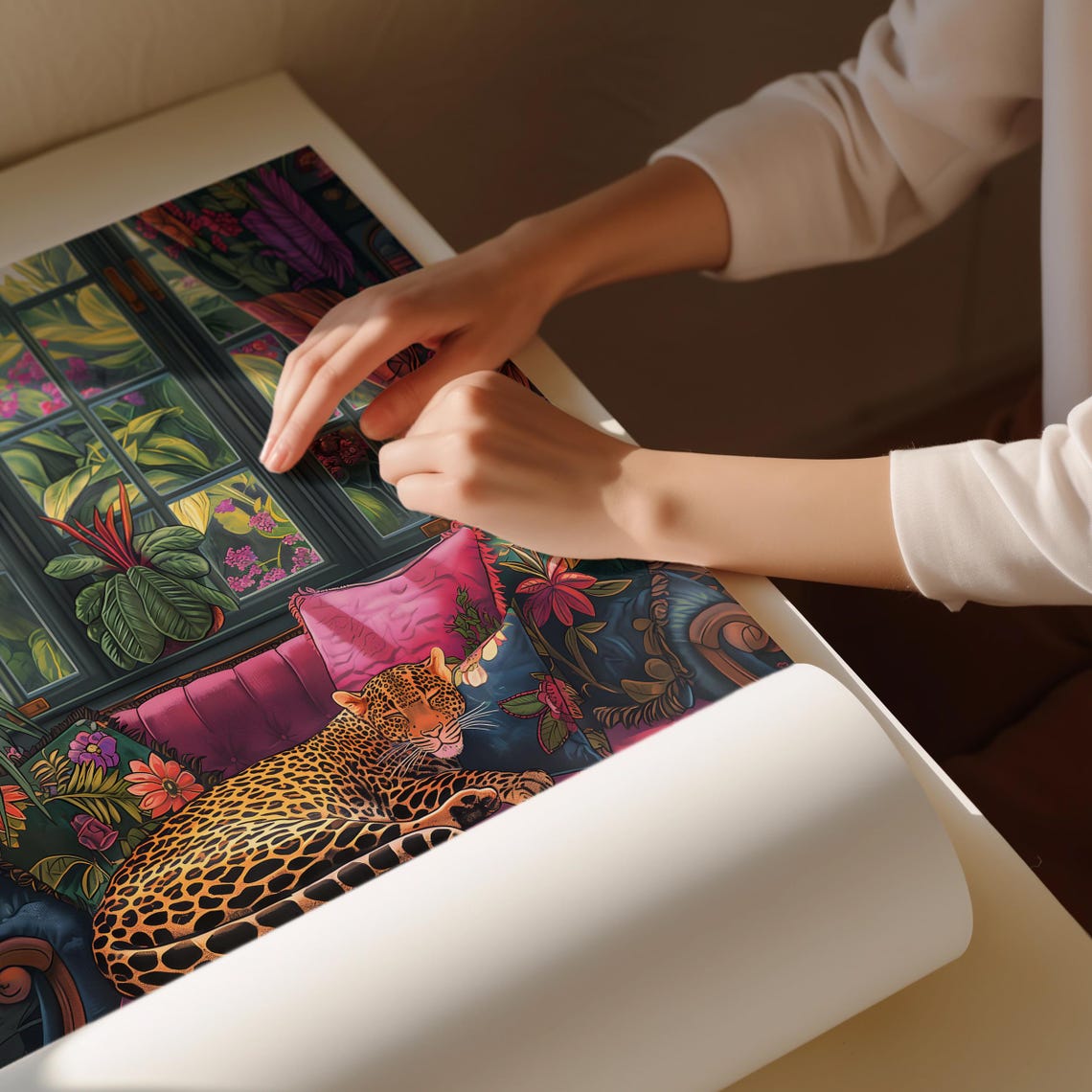 Colourful Leopard Print Wall Art, Eclectic Maximalist - Image 4
