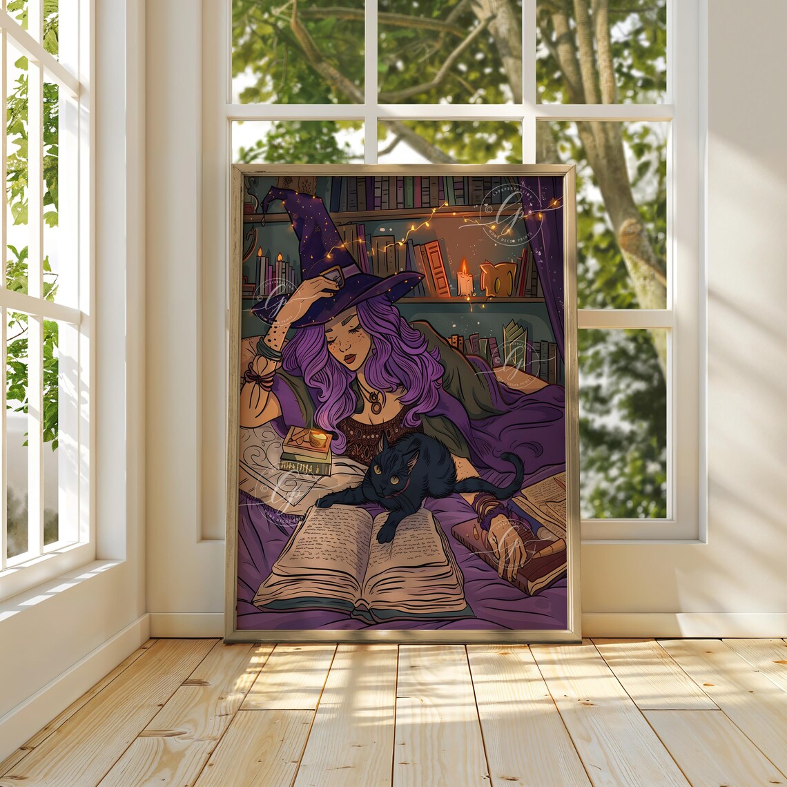 Modern Witch Halloween Poster, Colorful Witchy Decor - Image 4