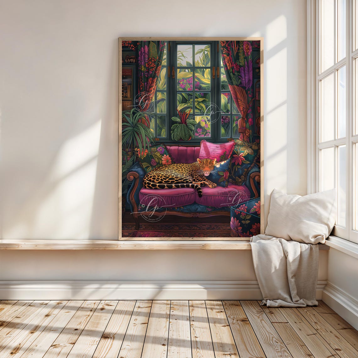 Colourful Leopard Print Wall Art, Eclectic Maximalist - Image 3
