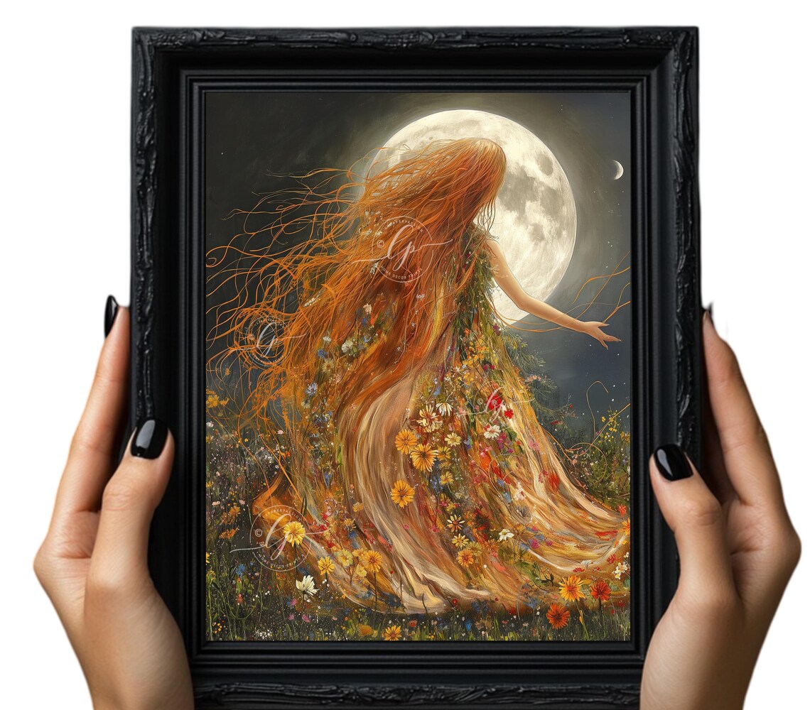 Moon Witch Goddess, Mystical Feminine Wall Art - Image 2