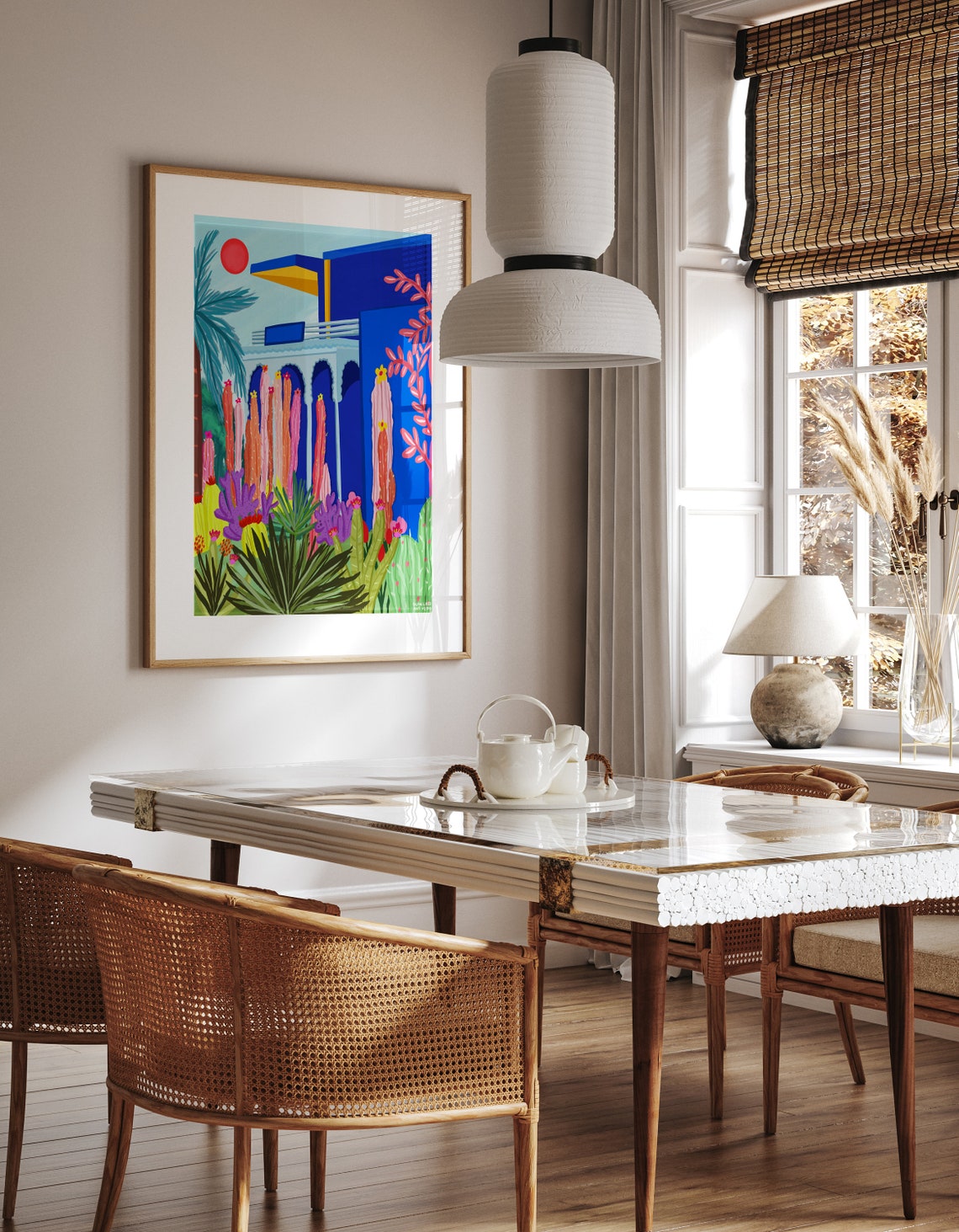 Majorelle Marrakech Blue Villa Tropical Cactus Garden Poster - Image 5