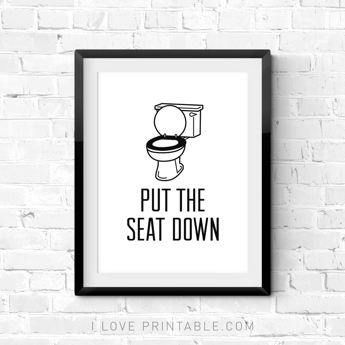 Put The Seat Down Sign Funny Bathroom Rules Signs Toilet Seat Down Wall Art Printable Wall Art Kids Bathroom Decor - Image 3