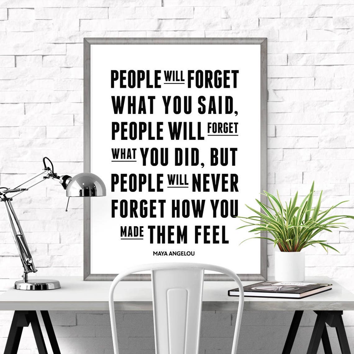 Maya Angelou People Will Forget How You Made Them Feel Quote Poster - Image 3