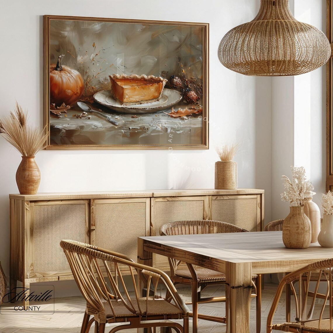 Thanksgiving Harvest Still Life Set of Four Vintage Fall Kitchen Poster - Image 5