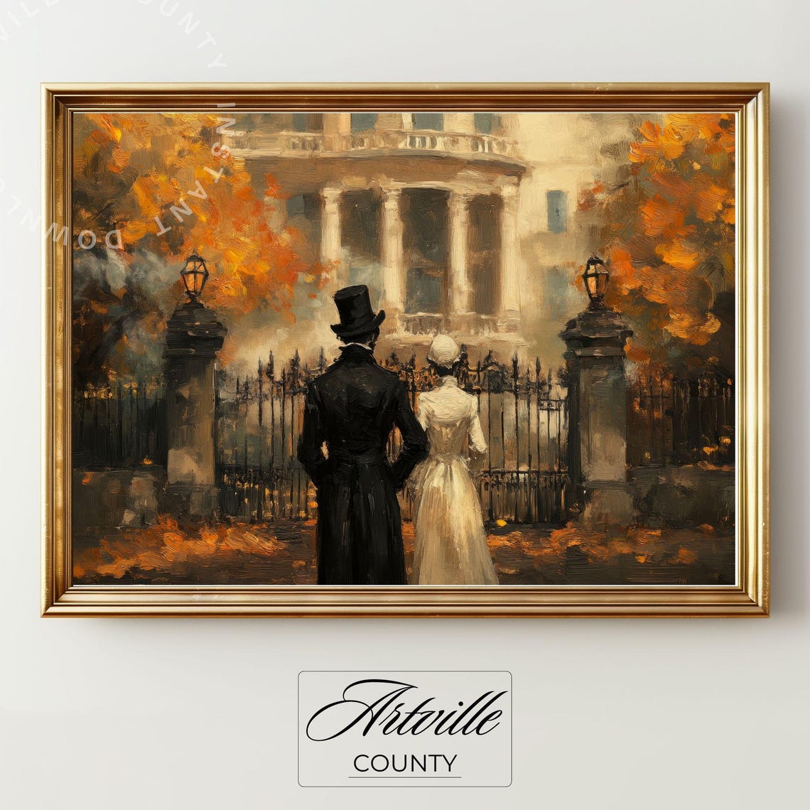 Victorian Skeleton Couple Haunted Manor Halloween Gallery Wall Poster - Image 5