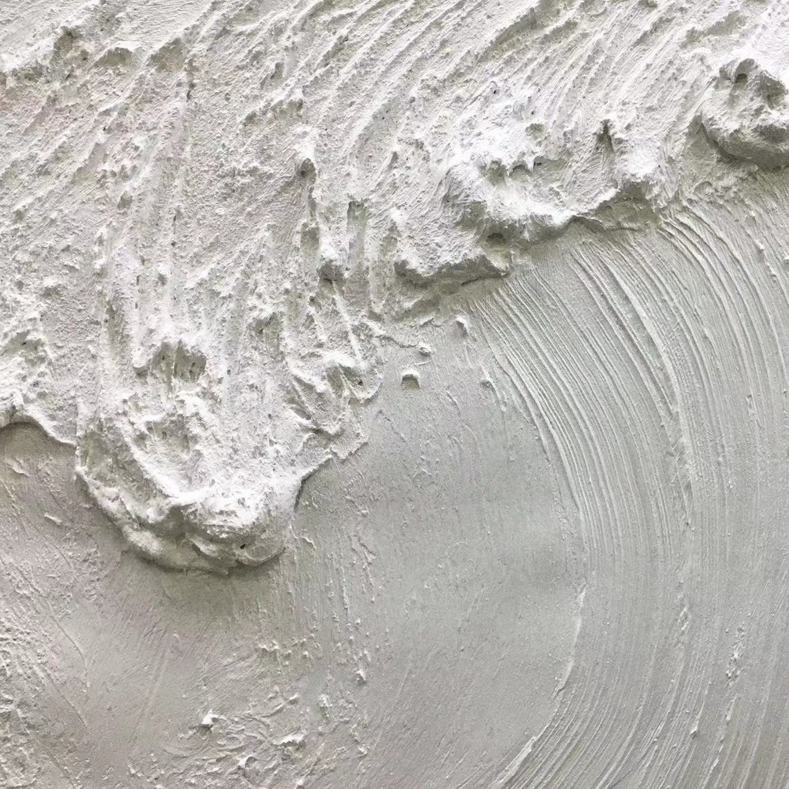 White 3D Ocean Wave Monochrome Relief Textured Seascape Wall Art - Image 3