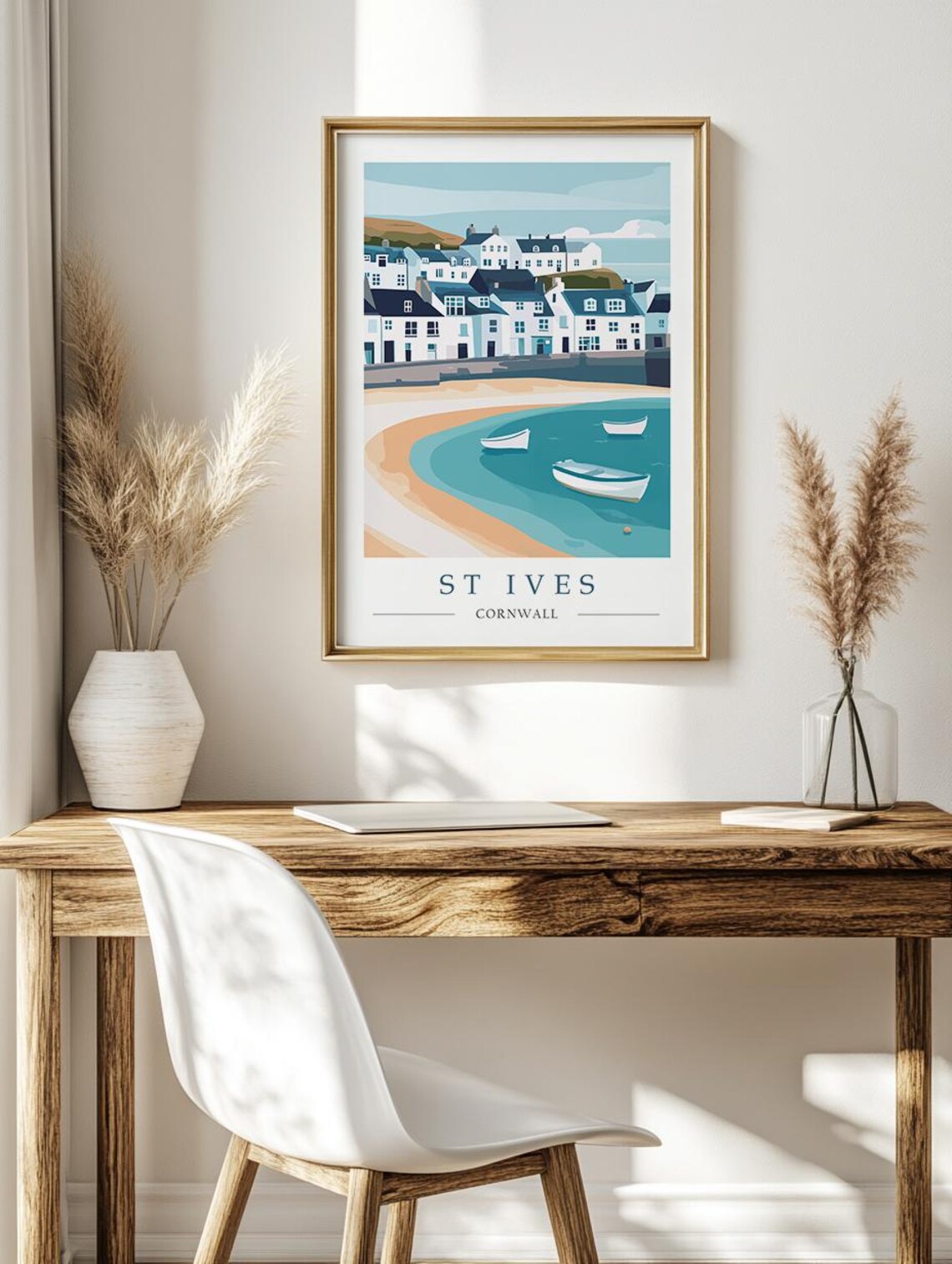 St Ives Beach Cornwall Travel Poster, Harbour Print - Image 2