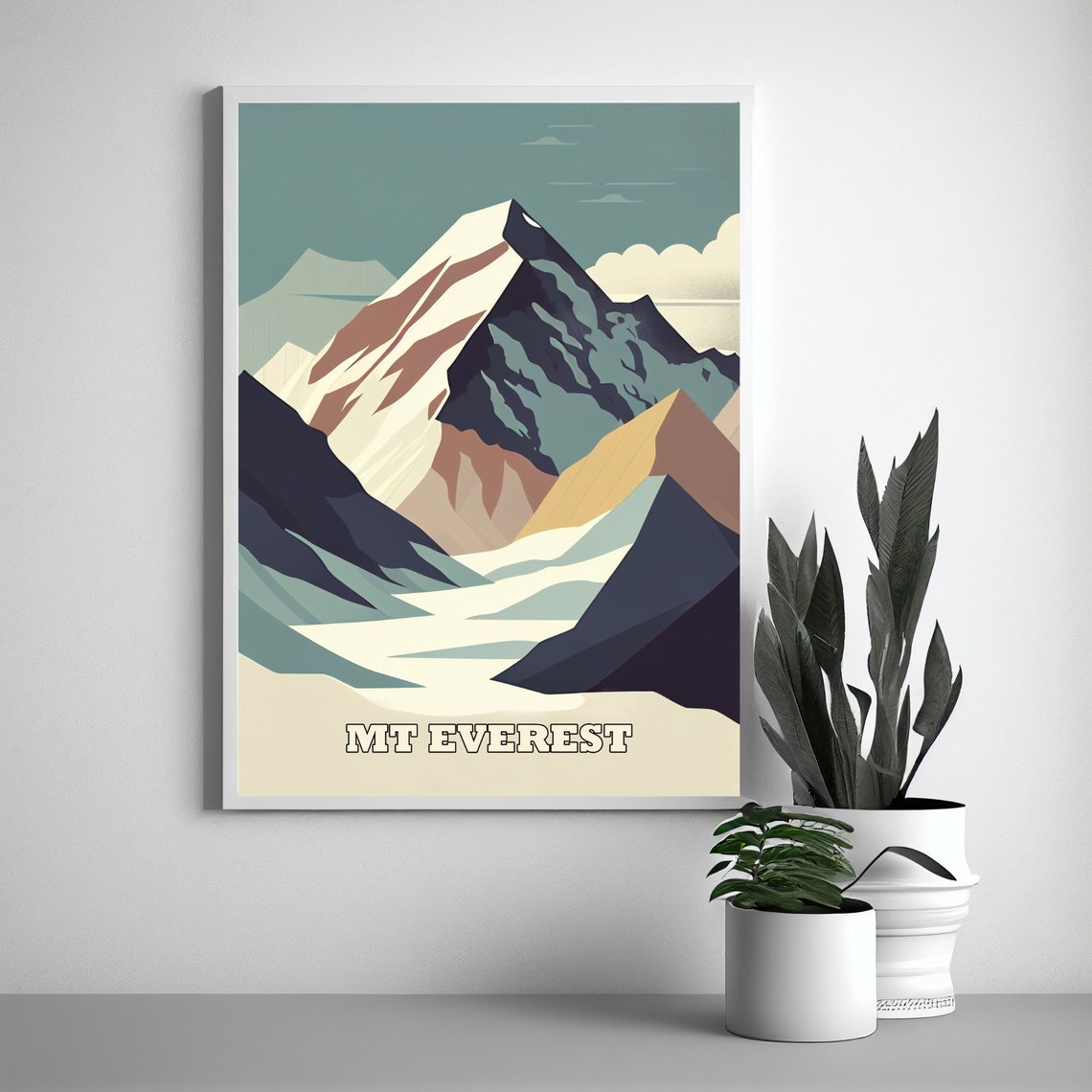 Mount Everest Retro Mountain Travel Illustration Vintage Poster - Image 2