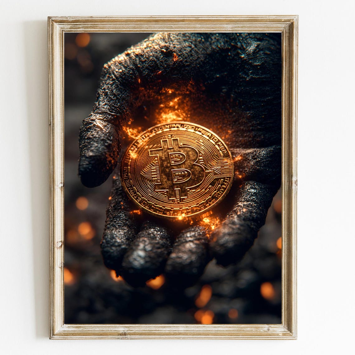Bitcoin Wall Art Print Crypto Poster Bitcoin Btc Cryptocurrency Gift Ethereum Bitcoin Icon Modern Art Crypto Coin Trading