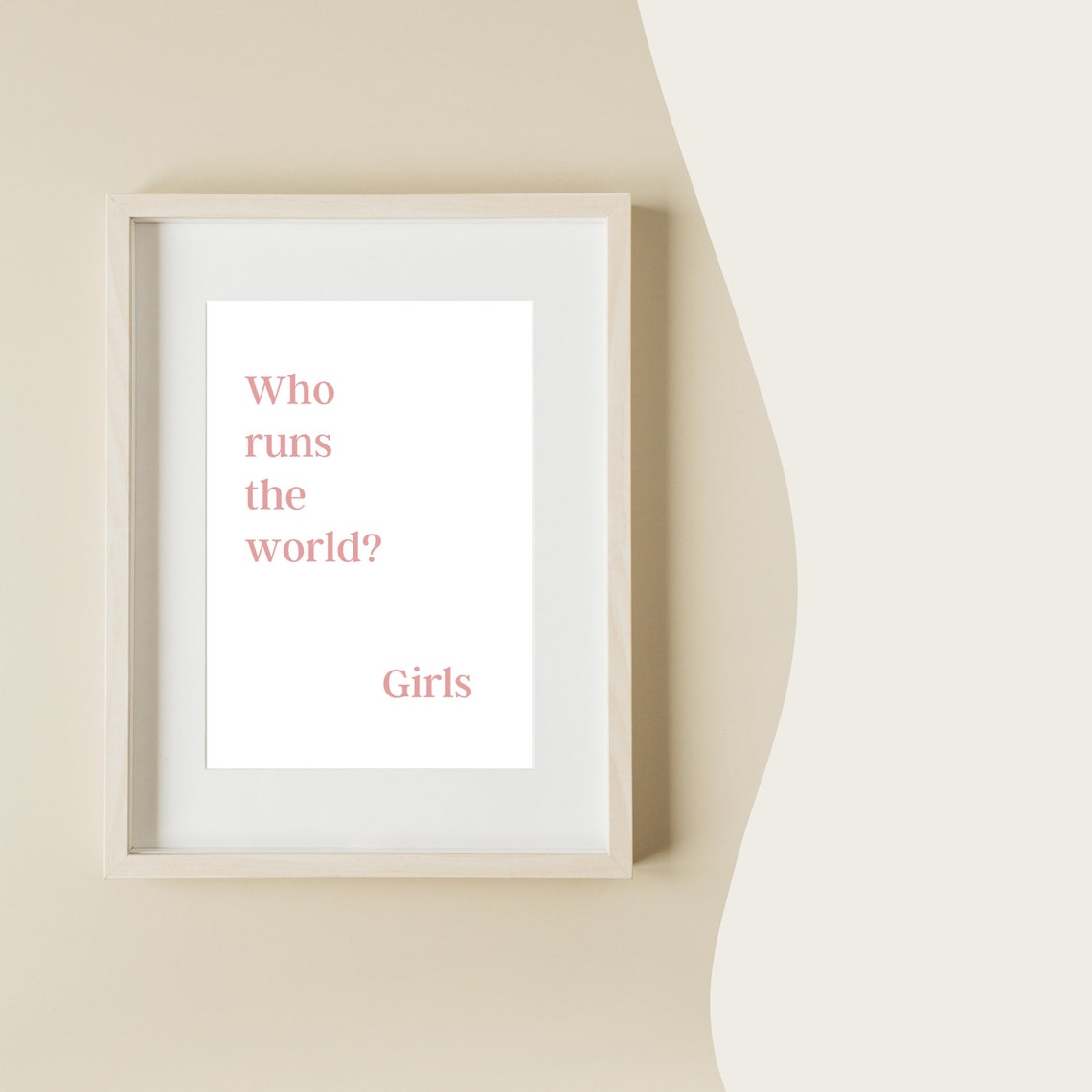 Who Runs The World Girls Childrens Wall Art Nursery Bedroom Playroom Teenager Print Nursery Decor Girls Wall Art - Image 2
