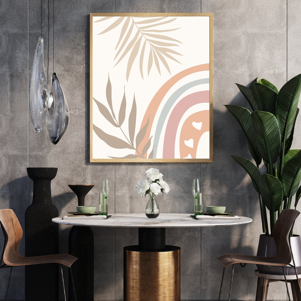 Boho Rainbow Mid-Century Modern Wall Art - Image 3