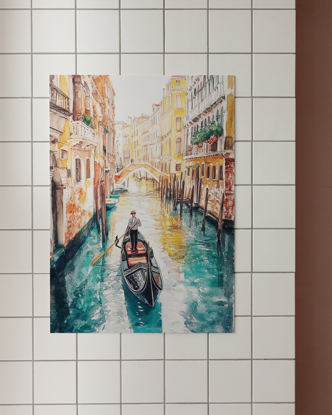 Venice Watercolor Travel Poster, Venezia Italy - Image 3