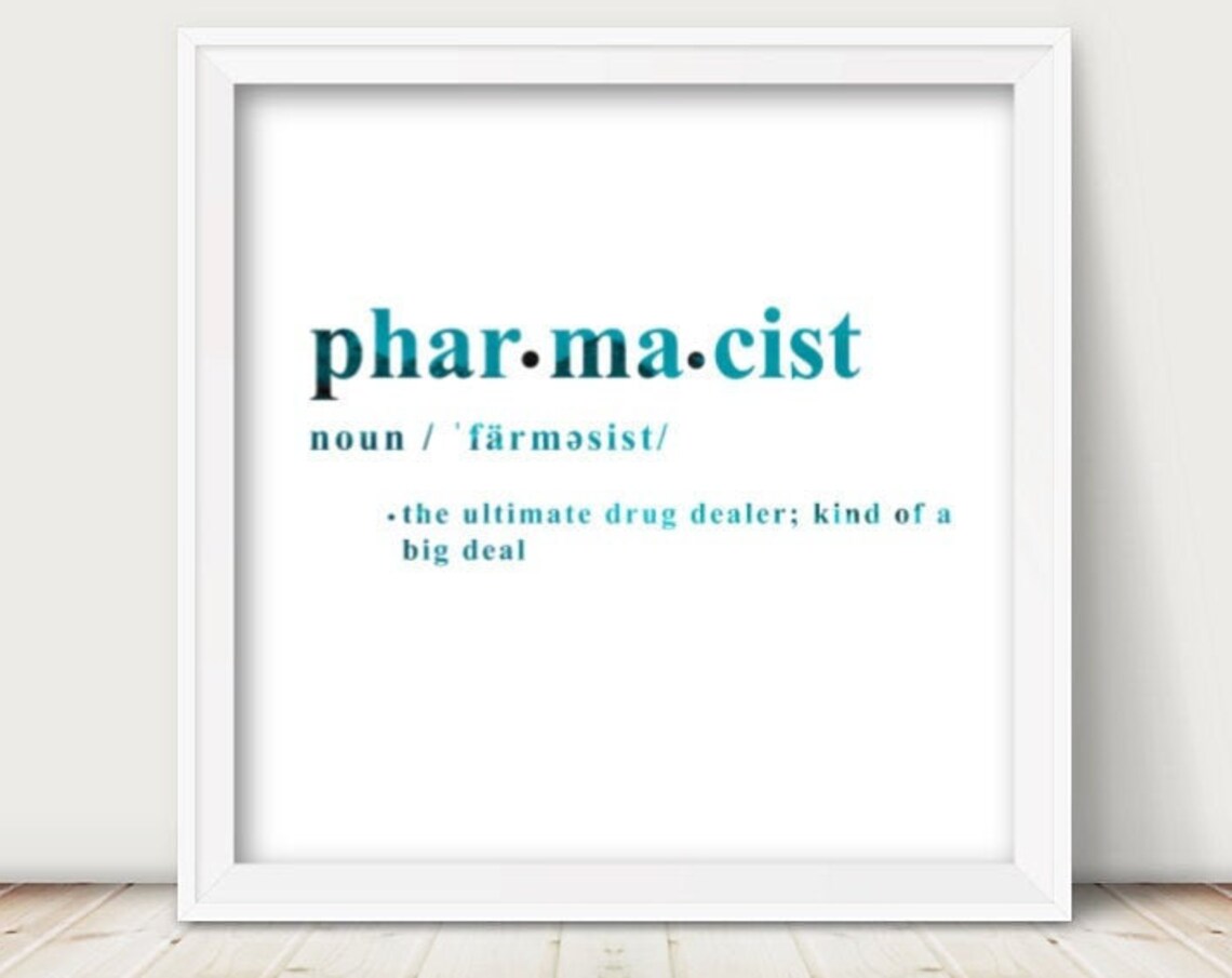 Pharmacist Definition Print Funny Pharmacy Dictionary Art Graduation Gift