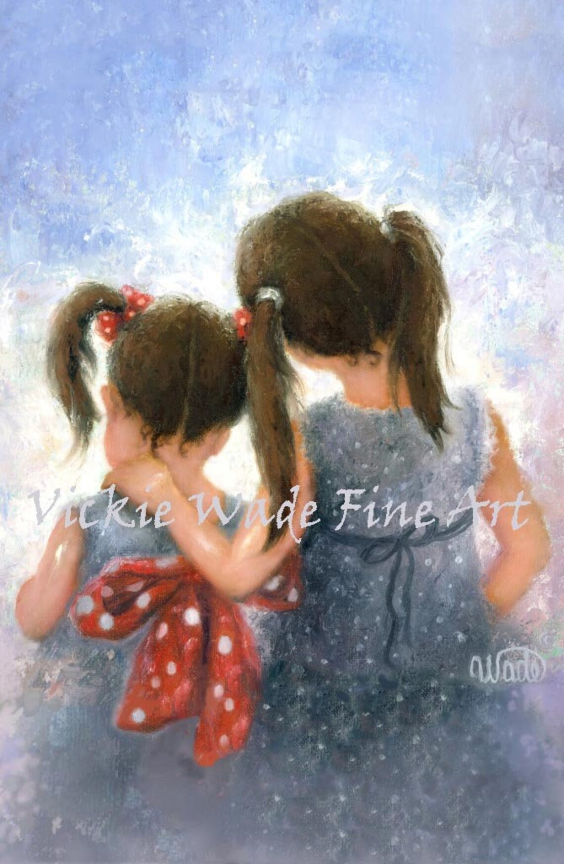 Two Sisters Loving Sisters Art Print, Vickie Wade
