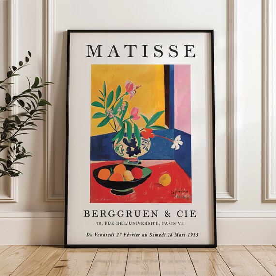 Matisse Berggruen 1953 Still Life Vase Oranges Exhibition Poster