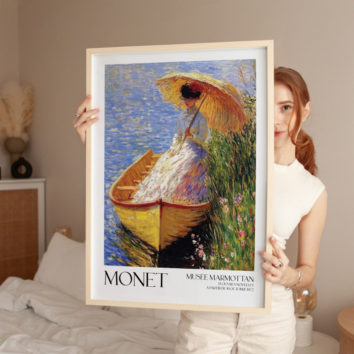 Claude Monet Boat with Parasol Musee Marmottan 1972 Exhibition Poster