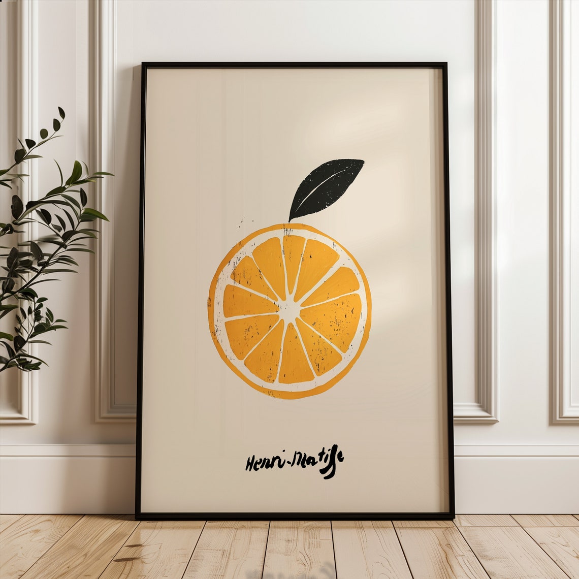 Henri Matisse Style Orange Slice Minimalist Citrus Kitchen Art Poster