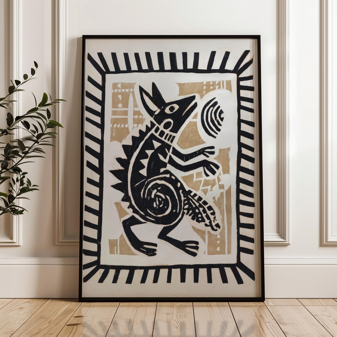 Traditional Mexican Rabbit Folk Art Poster Print