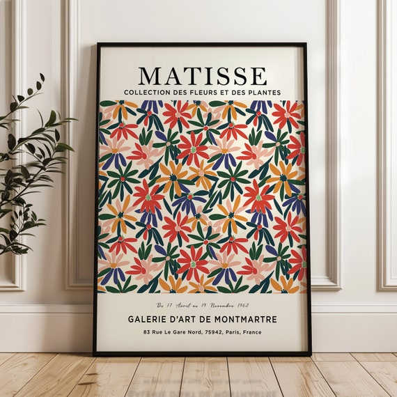 Henri Matisse Floral Print Exhibition Poster Wall Art Colourful Vintage Fine Living Room Decor Watercolour Mid Century Modern
