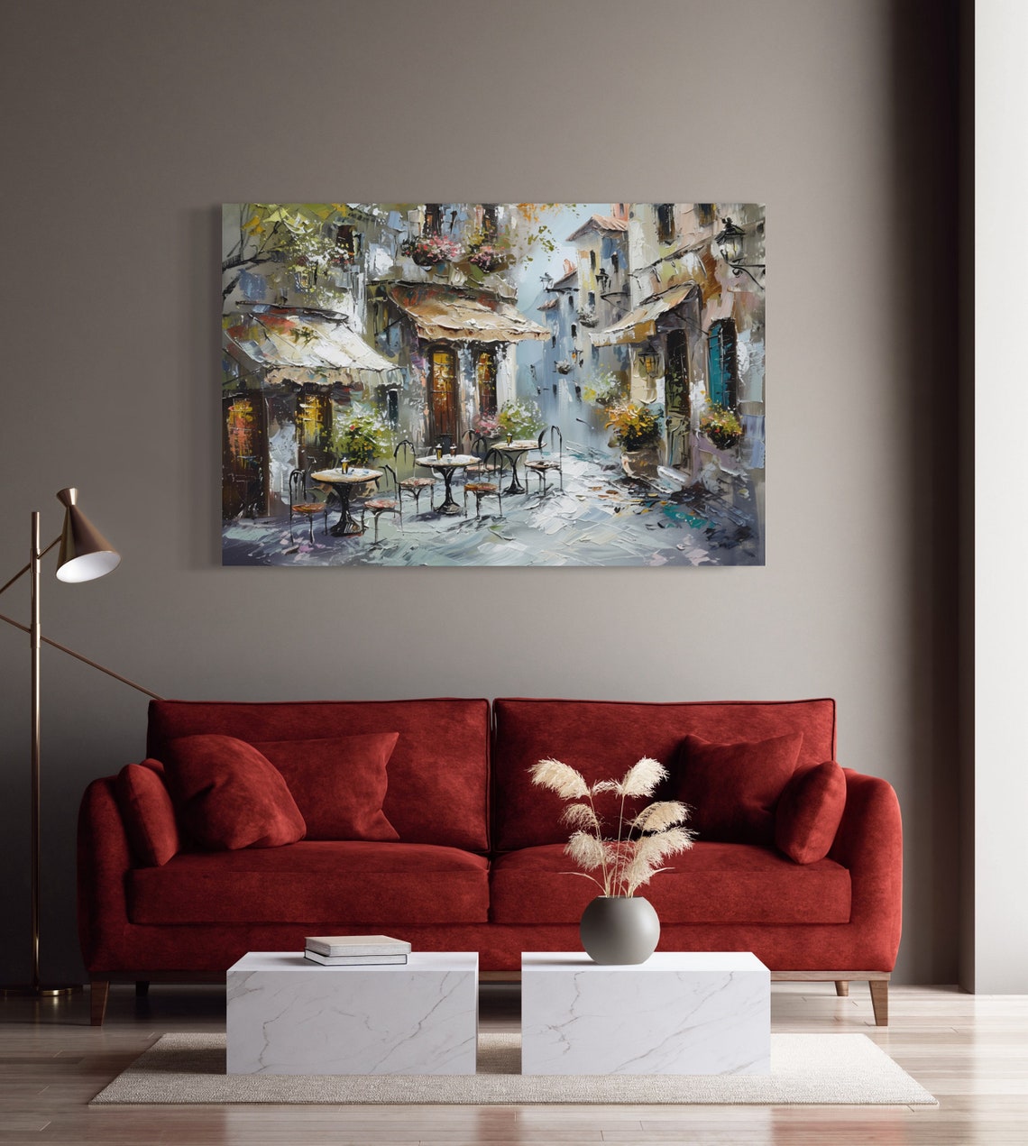 Parisian Cafe Street Alley Scene in Impressionist Style Art Poster - Image 5