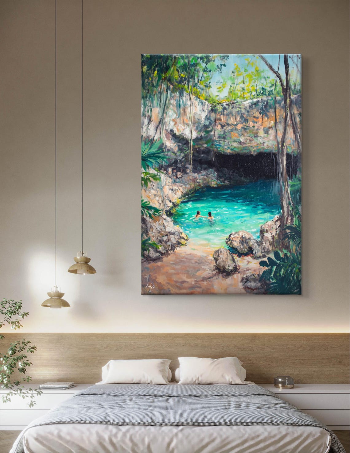 Yucatan Cenote Swimmers Turquoise Jungle Pool Hidden Nature Poster - Image 4