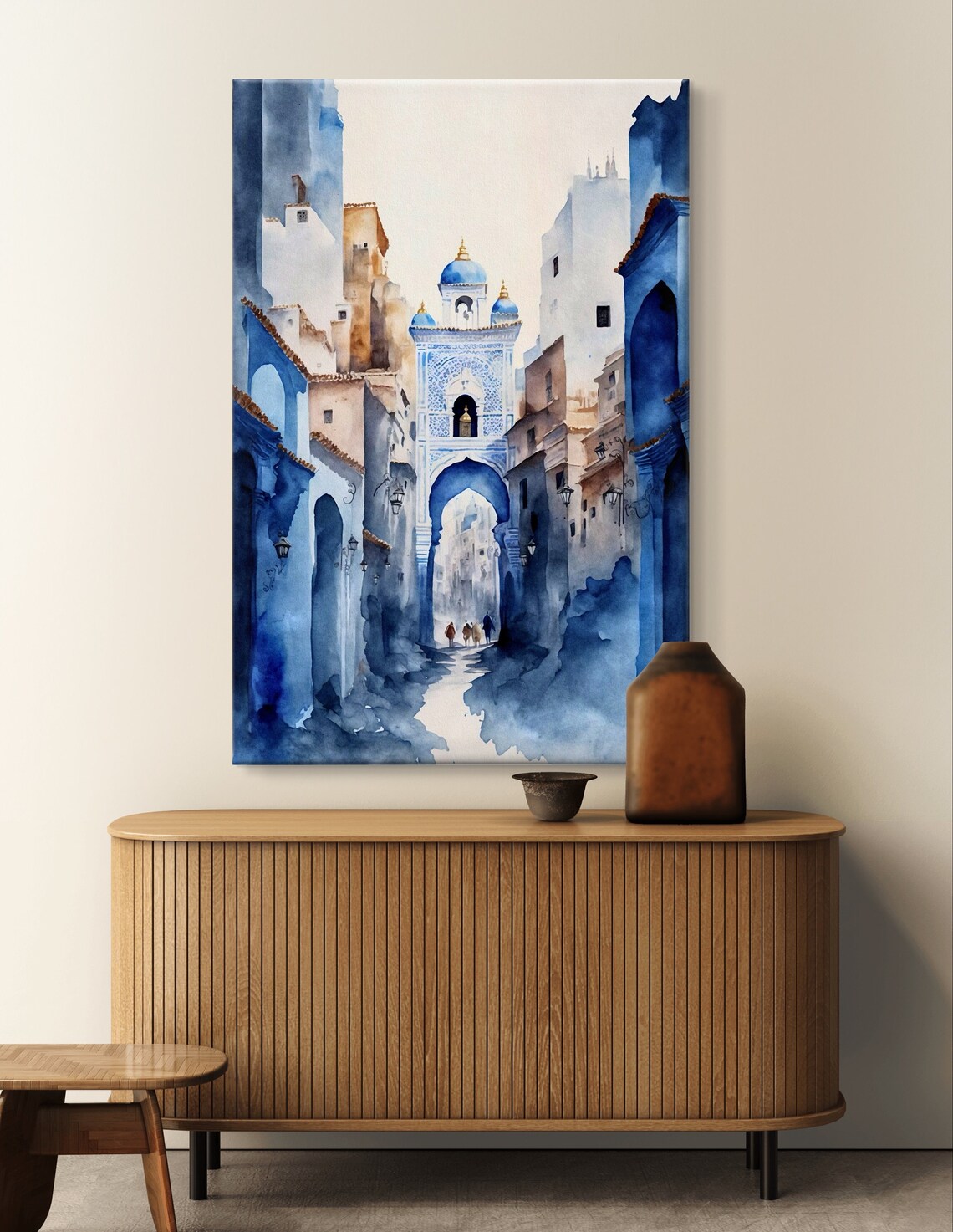 Chefchaouen Moroccan Blue City Travel Poster Art - Image 6