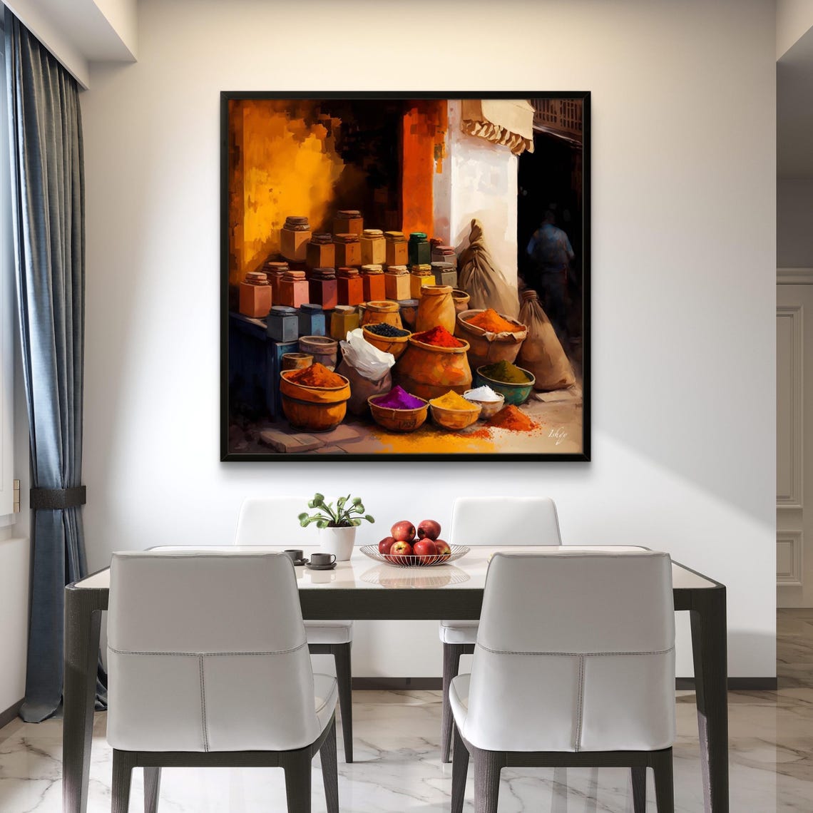 Colorful Middle Eastern Spice Market Bowls Still Life Poster - Image 3
