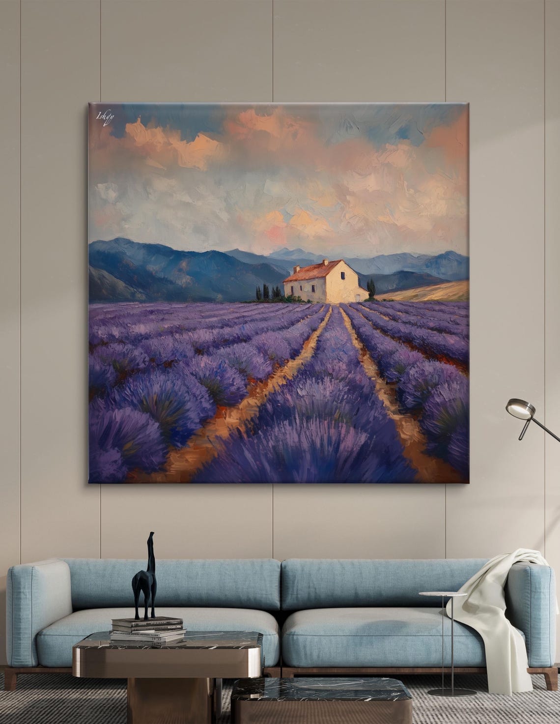 Purple Lavender Fields Stone Farmhouse Provence Countryside Art Poster - Image 4