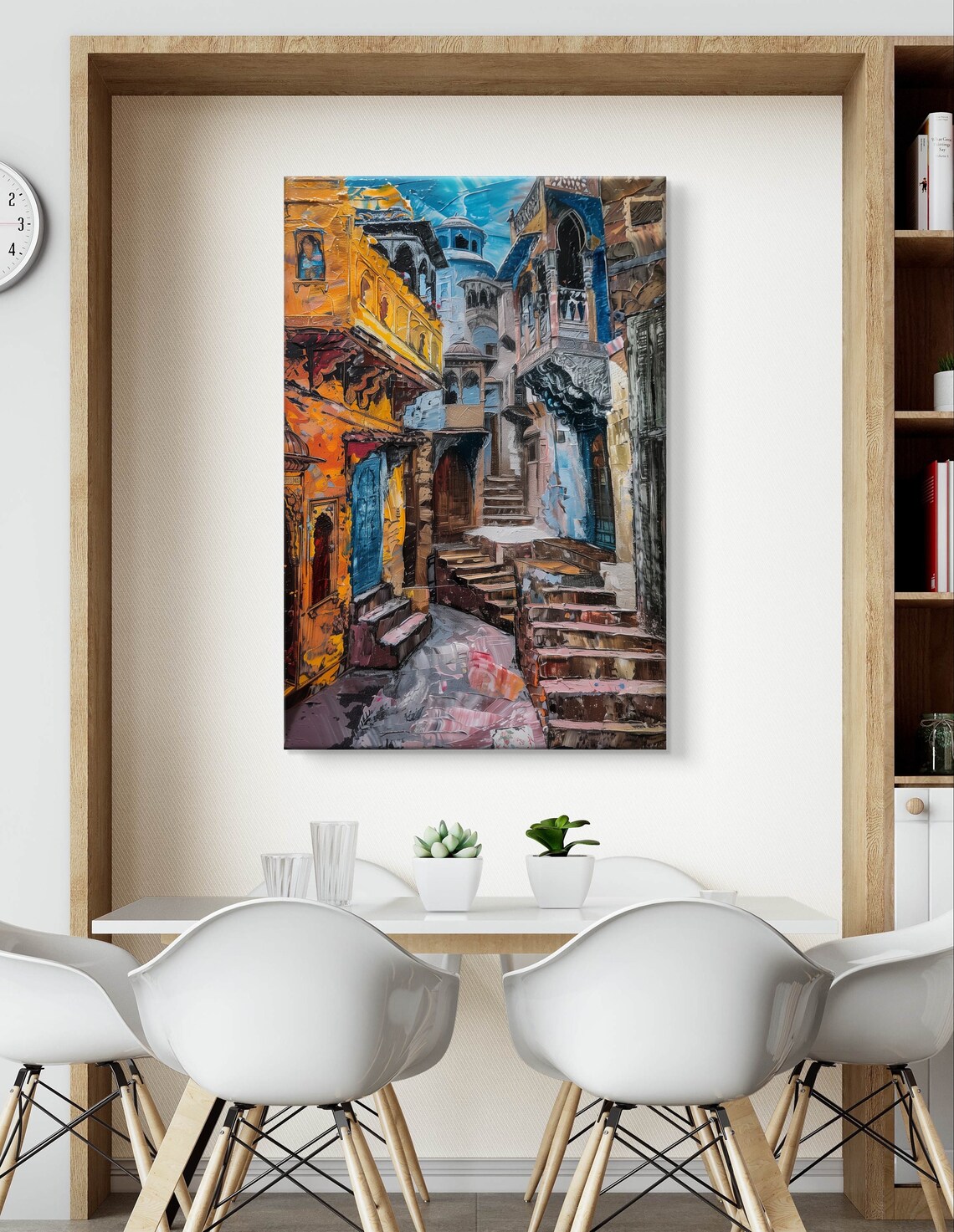 Jodhpur City Art Framed Indian Decor Blue City Wall Art Colorful Cityscape Cultural Wall Art Framed City Living Room Decor - Image 5