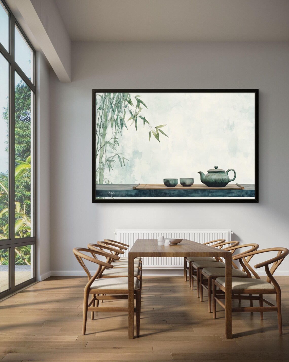 Zen Tea Set Minimalist Bamboo Art Print, Japanese-Inspired - Image 2