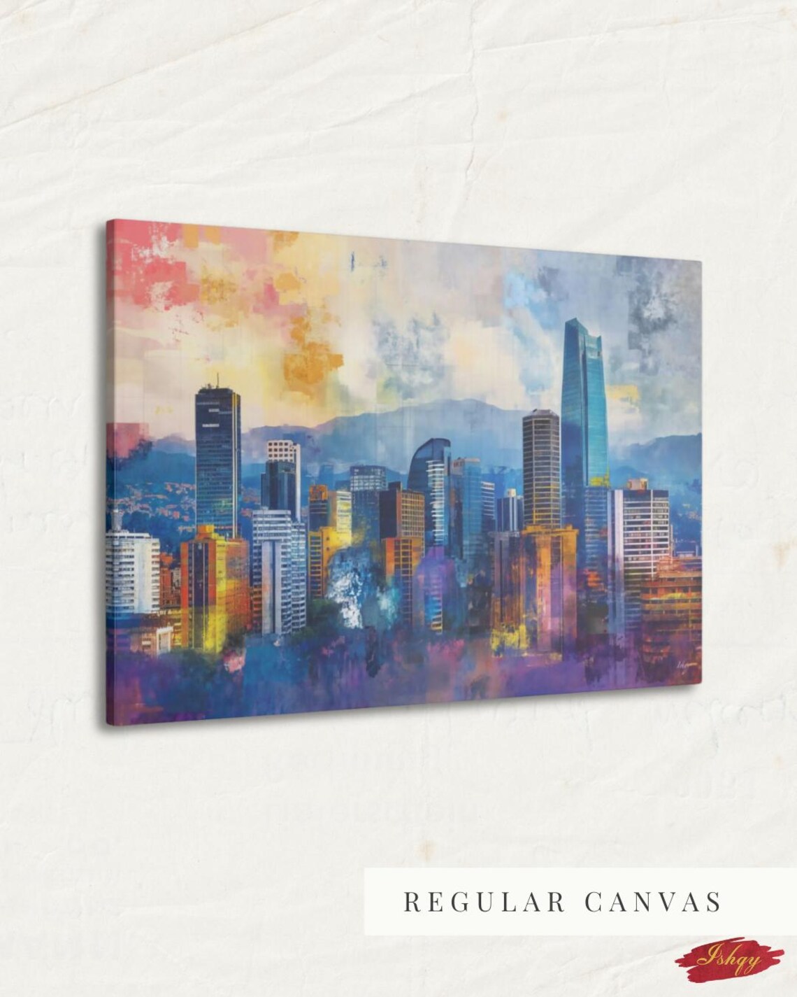 Bogota Skyline Art Colorful Cityscape Colombia Urban Decor Modern City Print Bogota Wall Art Abstract Skyline Urban Landscape Art - Image 4