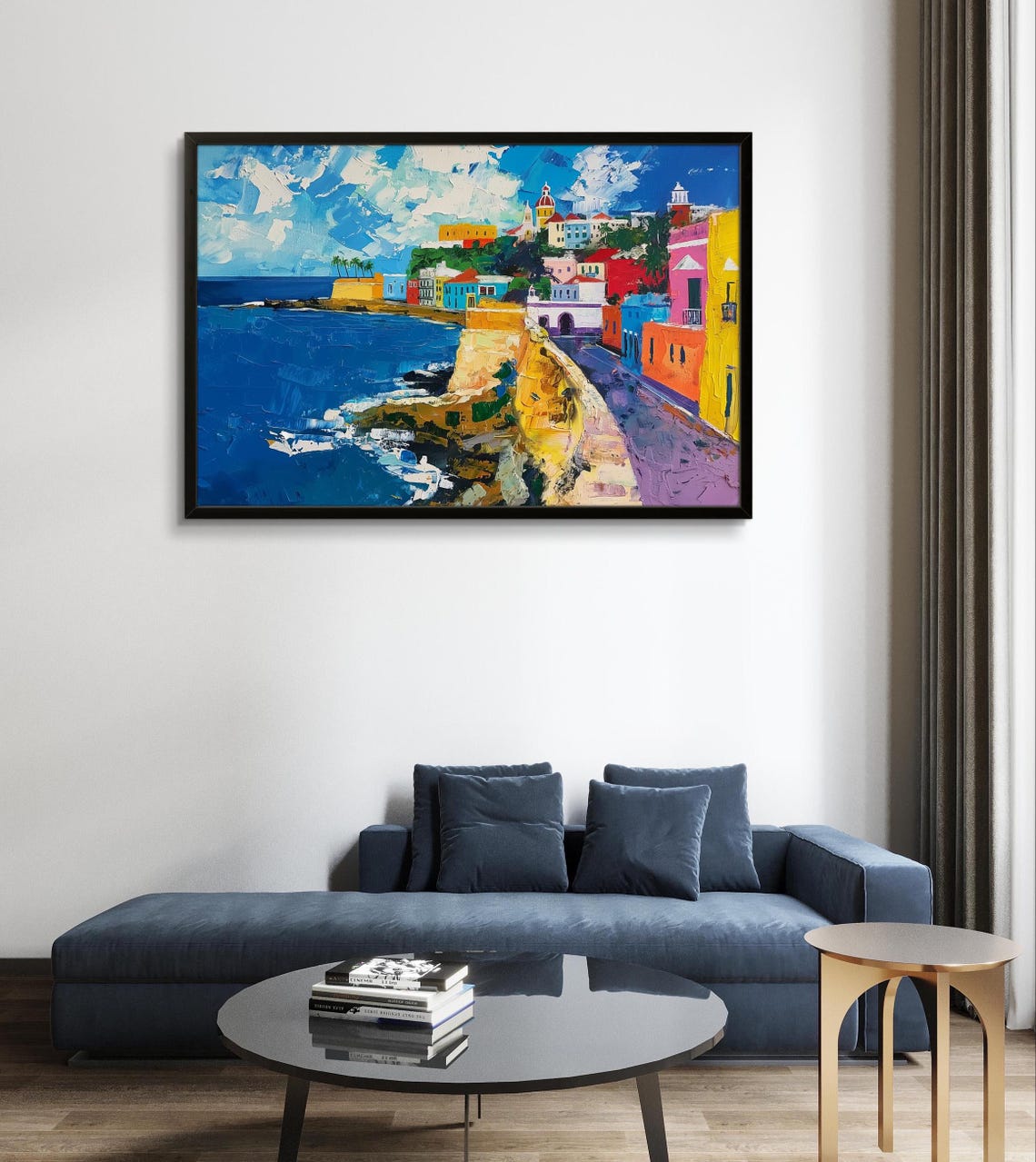 Old San Juan Puerto Rico Colorful Coastline Caribbean View Art Poster - Image 3