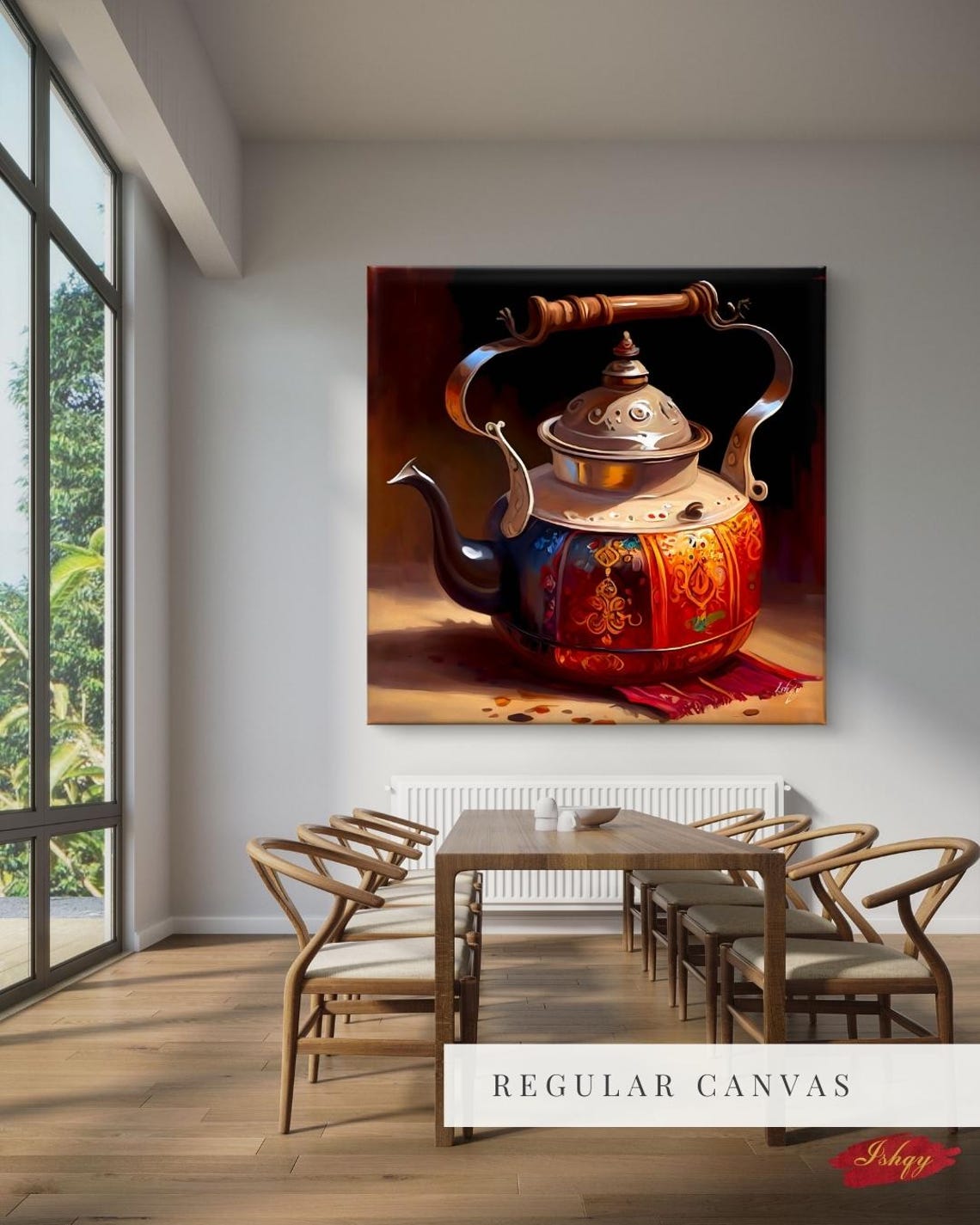 Ornate Red and Gold Decorated Traditional Teapot Kitchen Poster - Image 4