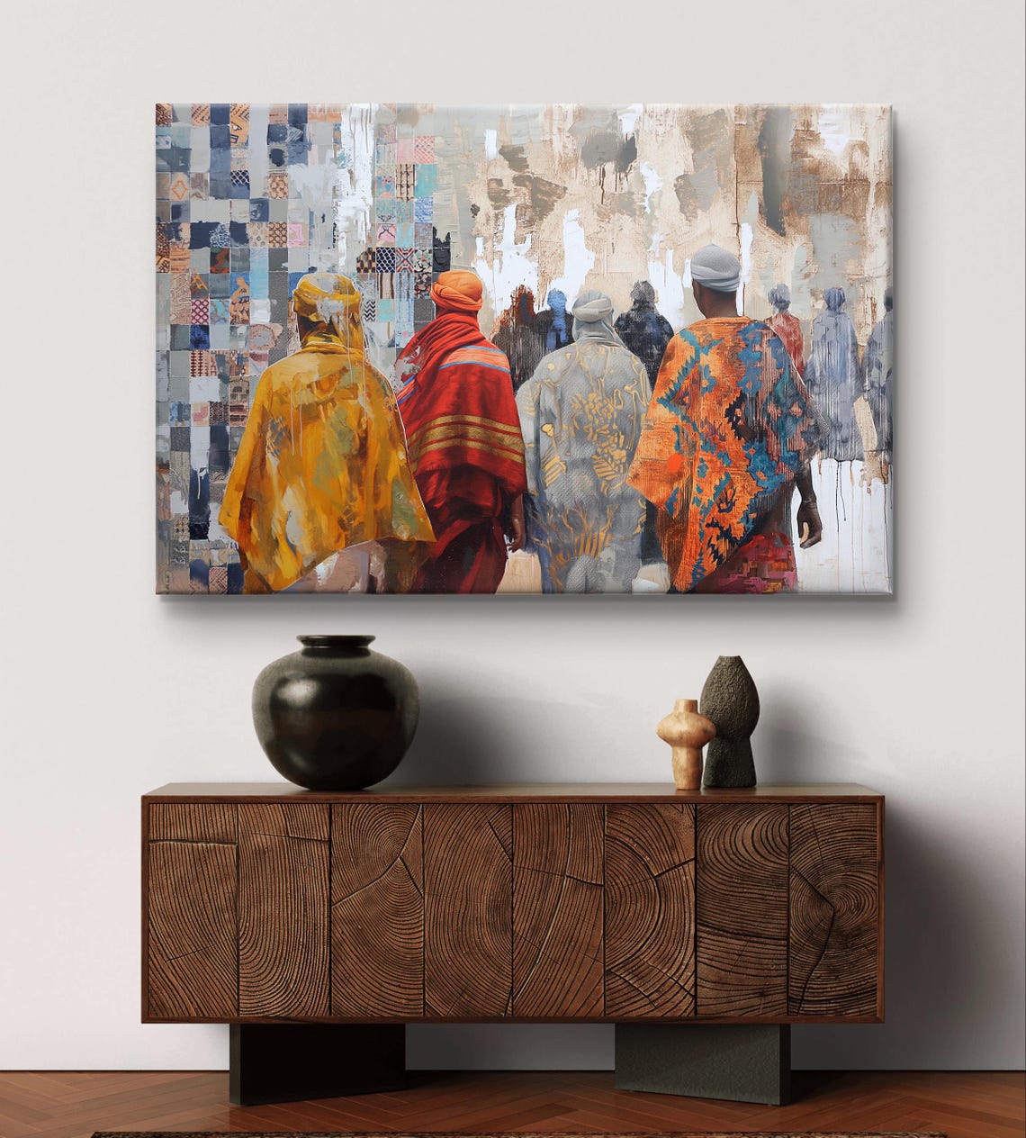 Berber People in Colorful Traditional Robes Walking Art Poster - Image 6