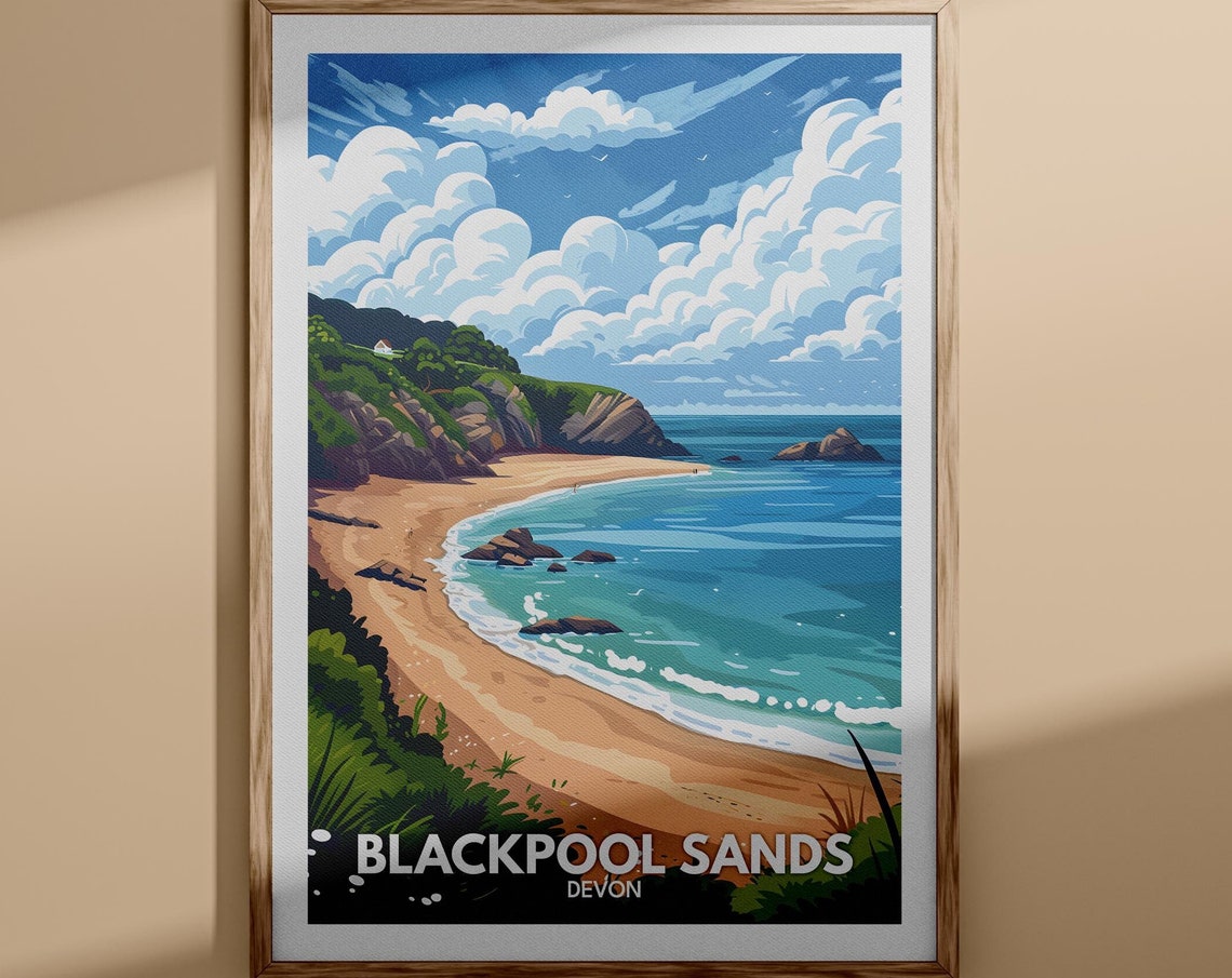 Blackpool Sands Devon Secluded Cove Golden Beach Scenic Poster