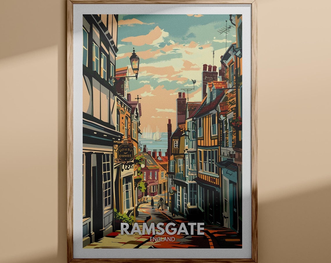Ramsgate England Historic Old Town Street Harbor View Poster