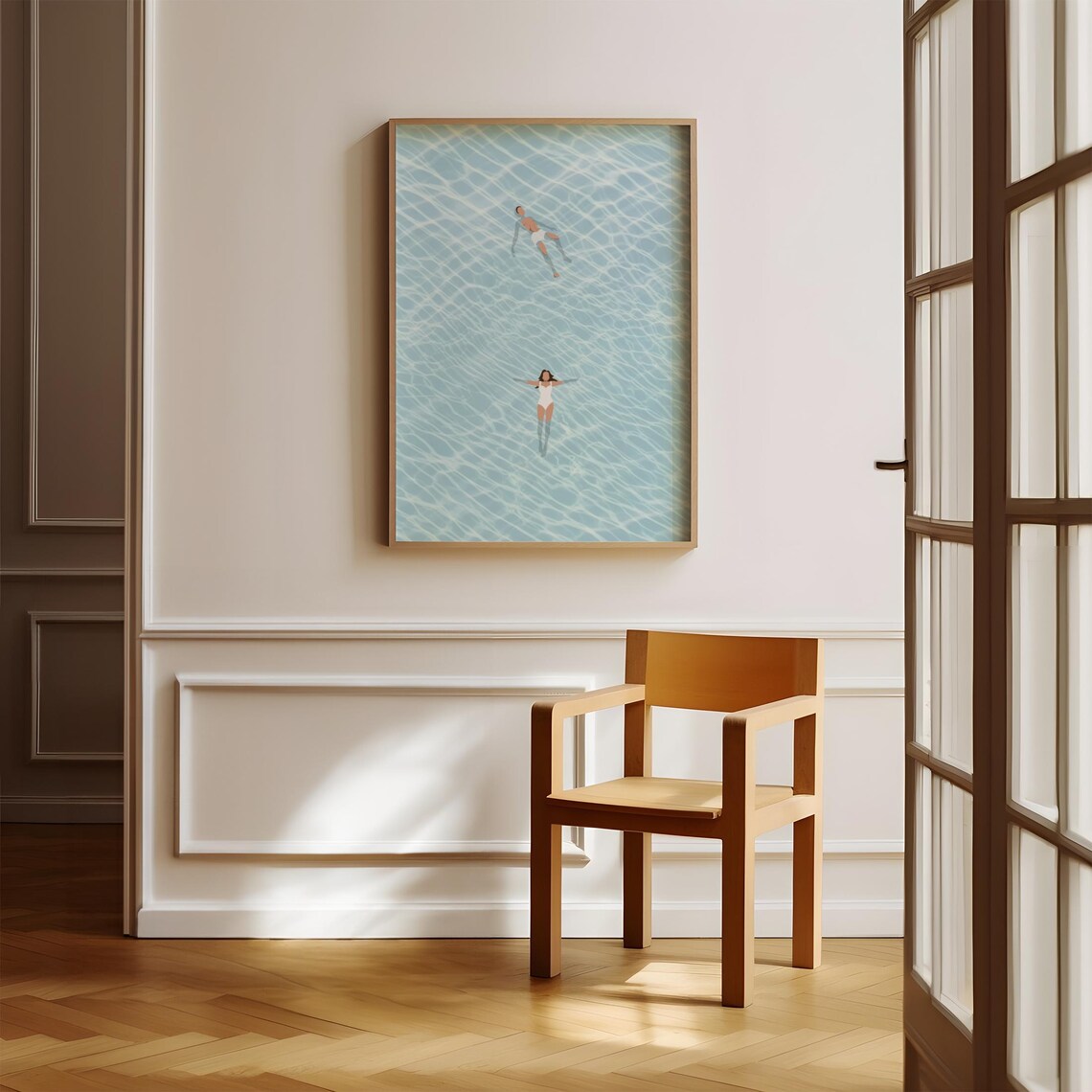 People At Pool Retro Swimming Pool Art Print - Image 3