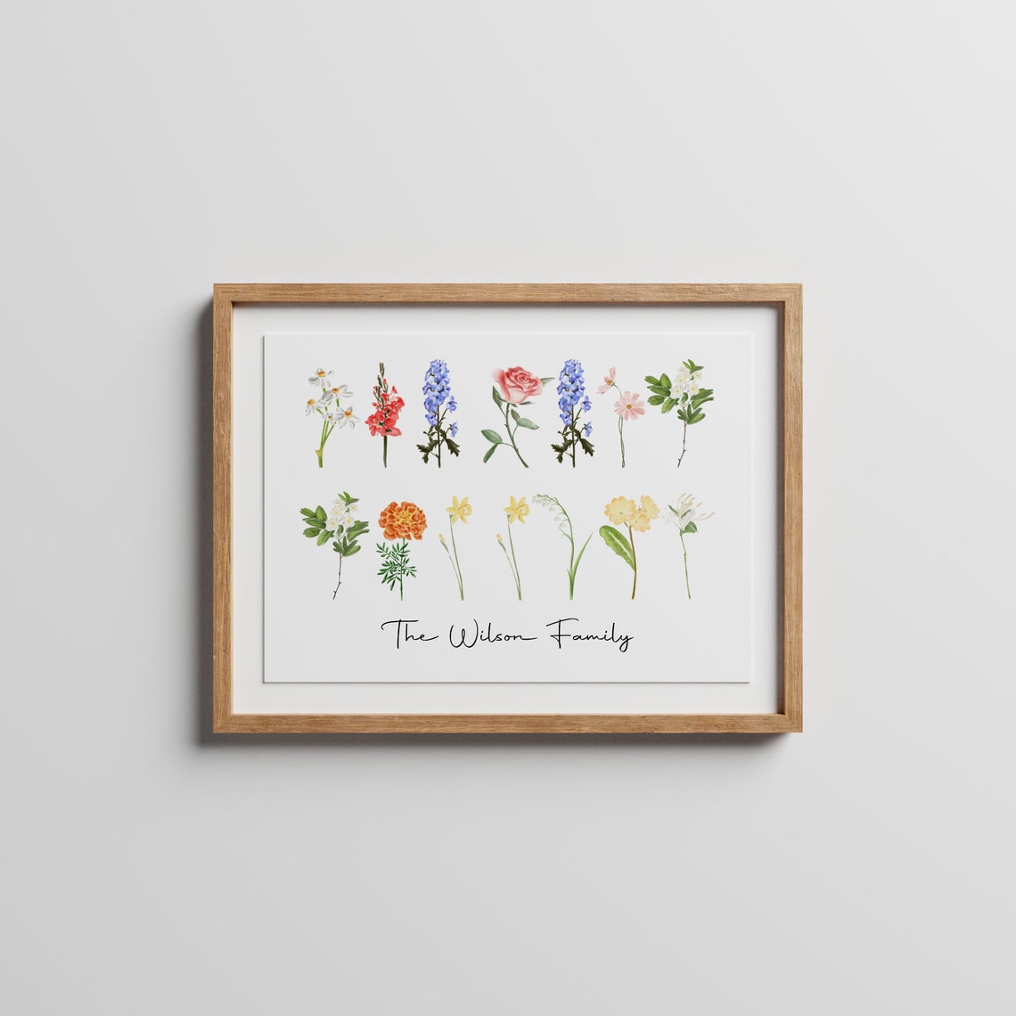 Personalized Family Birth Flower Watercolor Custom Name Art Poster - Image 4
