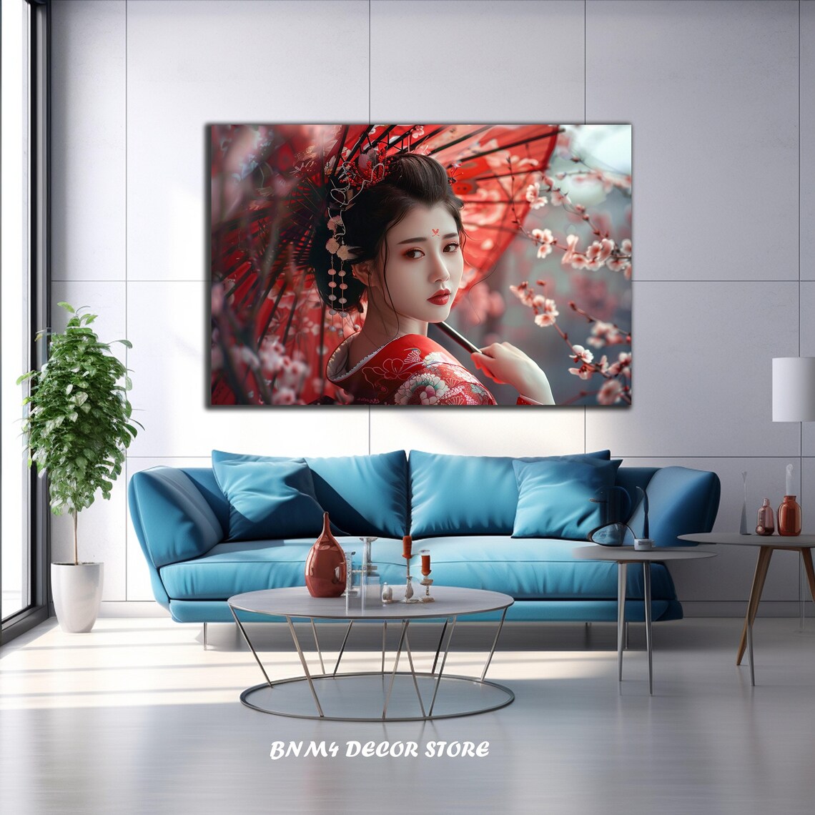 Geisha Tempered Glass Wall Art Geisha Glass Print Panoramic Wall Art Japanese Woman Art Housewarming Gifts Home Decor Gift For Her