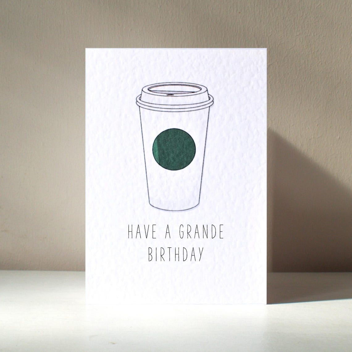 Grande A6 Personalised Coffee Tea Decaf Caffeine Cafe Funny Drinking Pun Happy Birthday Love Greeting Card